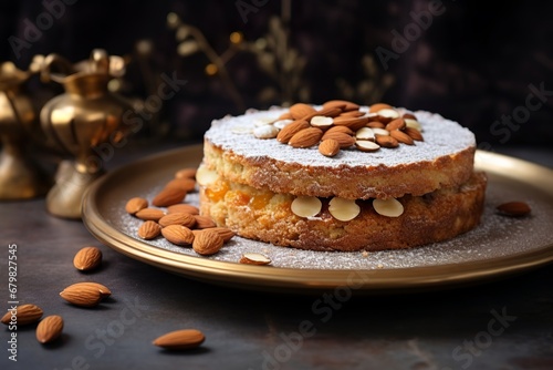 mouth-vatering beautiful almond cake 