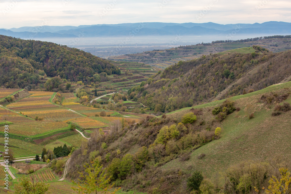 Blick über den Kaiserstuhl und die Rheinebene nach Frankreich