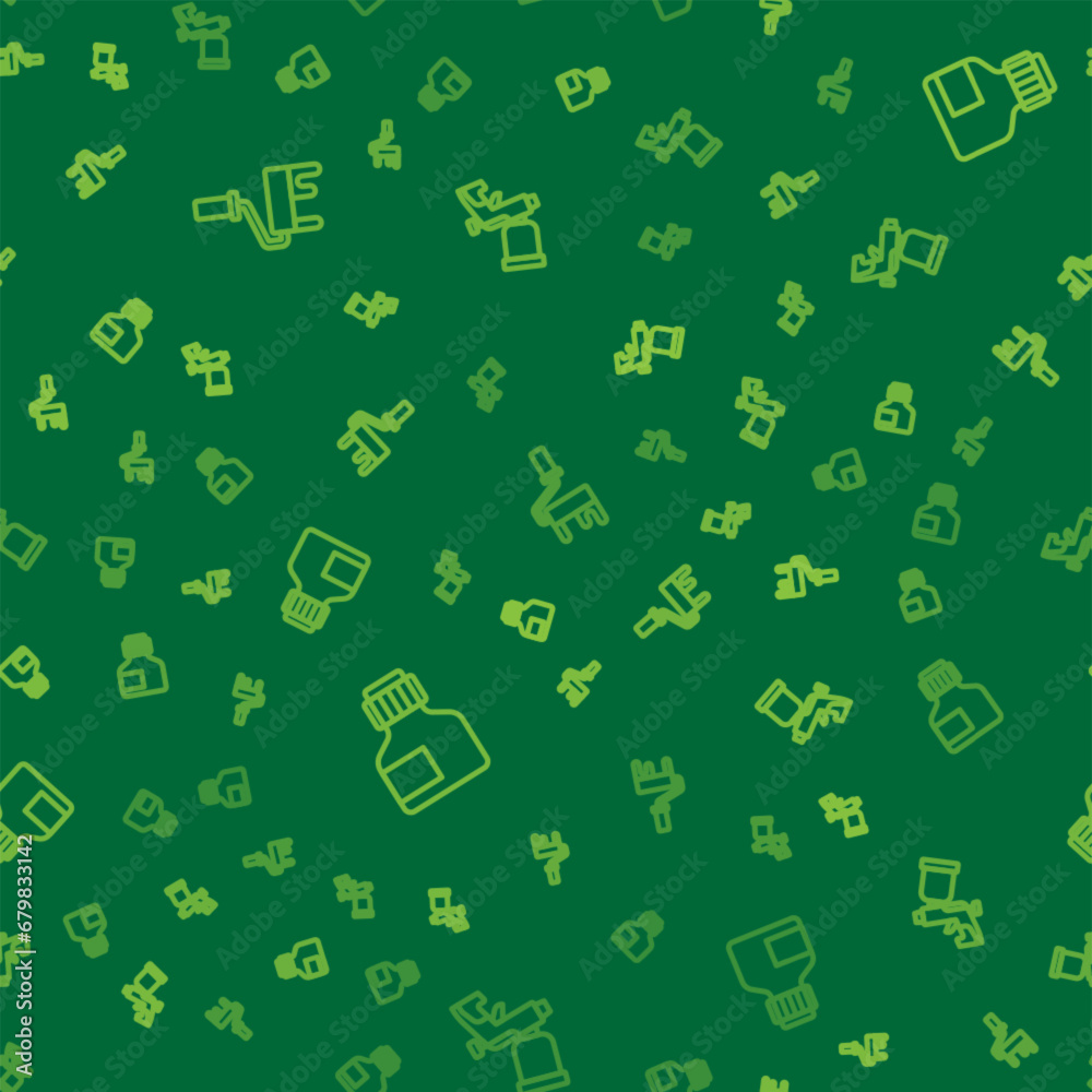 Set line Paint roller brush, Paint, gouache, jar, dye and spray gun on seamless pattern. Vector Set line Paint roller brush, Paint, gouache, jar, dye and spray gun on seamless pattern. Vector
