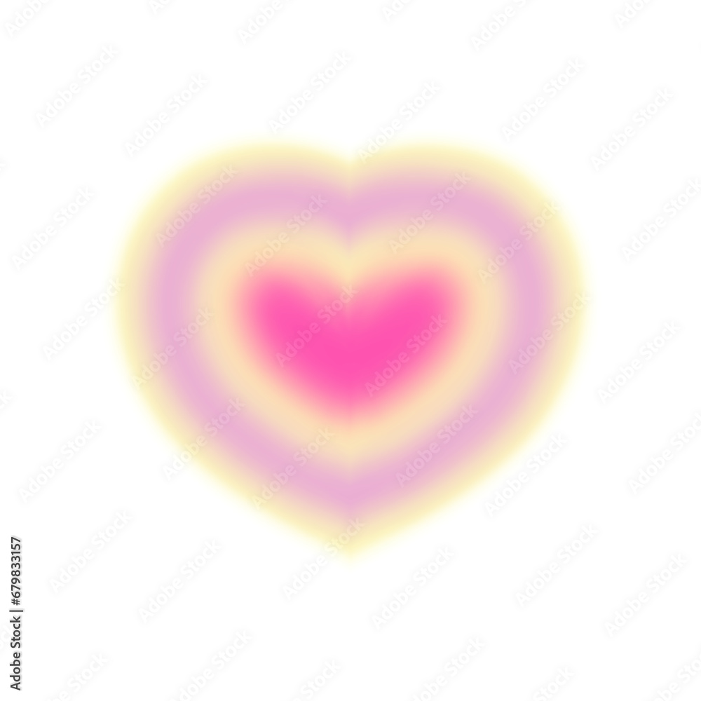 Blur Heart tunnel gradient y2k. Aesthetic gradient with heart shape for valentines day. Vector illustartion