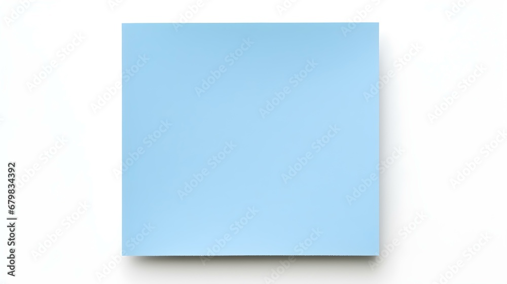 Blue square Paper Note on a white Background. Brainstorming Template with Copy Space