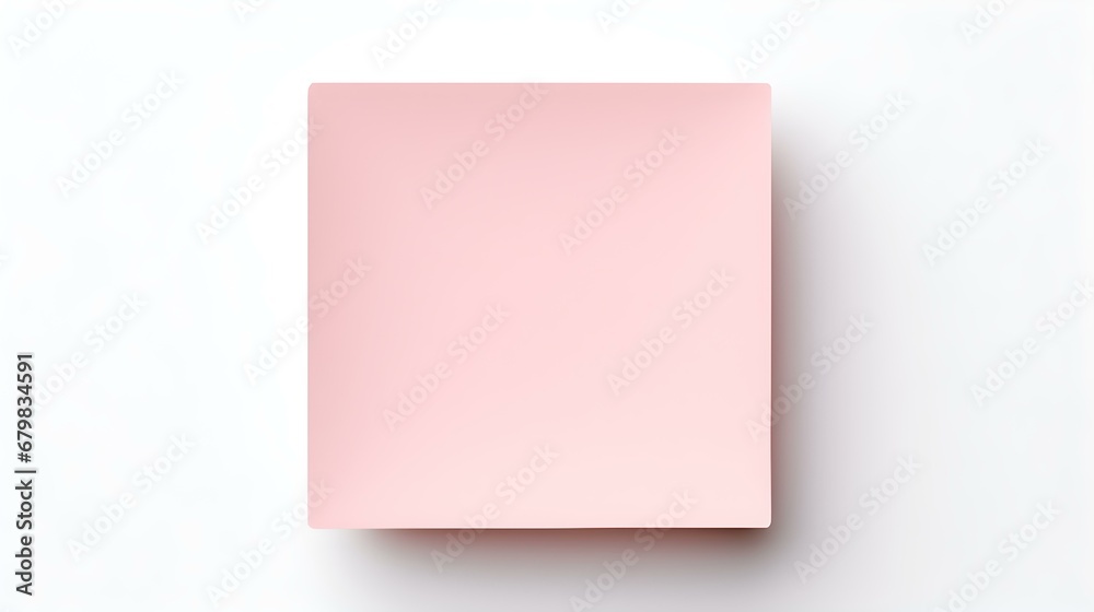 Blush square Paper Note on a white Background. Brainstorming Template with Copy Space Blush square Paper Note on a white Background. Brainstorming Template with Copy Space