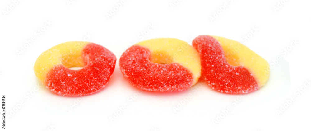 Naklejka premium Jelly sugar candies isolated on white background 