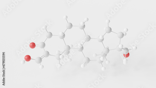 oxymetholone molecule 3d, molecular structure, ball and stick model, structural chemical formula anabolic steroid photo
