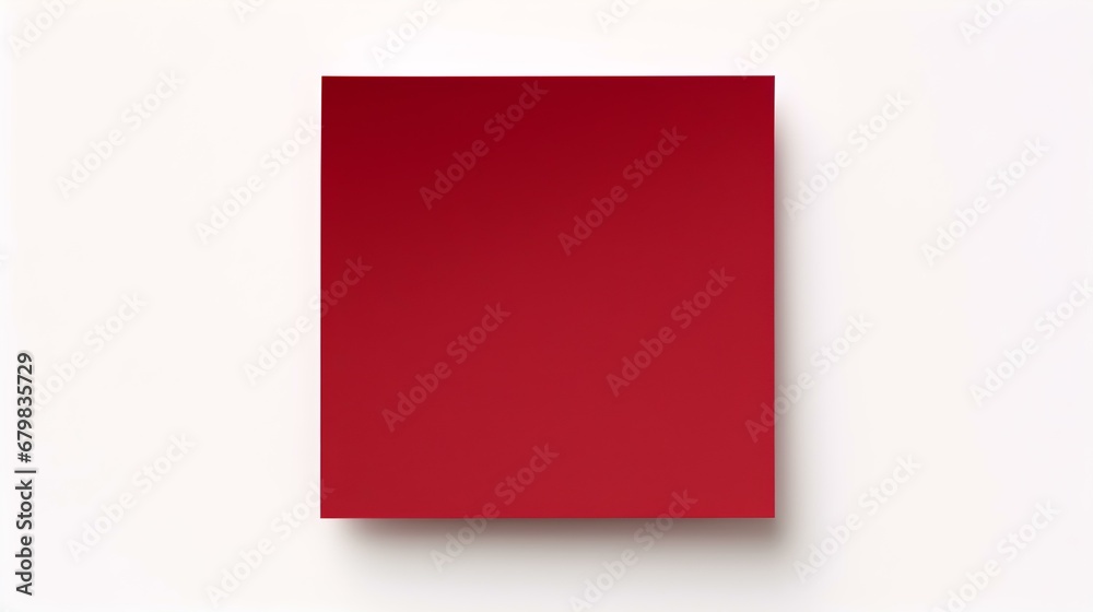 Dark Red square Paper Note on a white Background. Brainstorming Template with Copy Space Dark Red square Paper Note on a white Background. Brainstorming Template with Copy Space