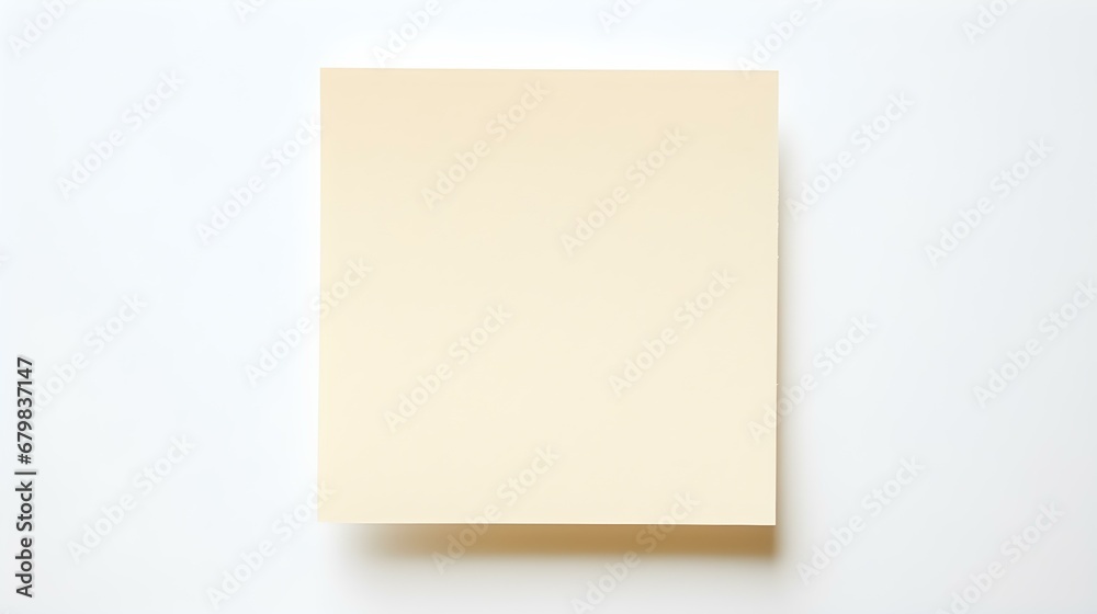 Ivory square Paper Note on a white Background. Brainstorming Template with Copy Space Ivory square Paper Note on a white Background. Brainstorming Template with Copy Space