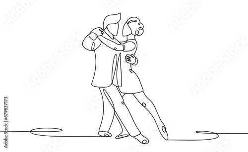 Dance. Pair. Tango. One line