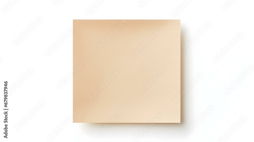 Light Brown square Paper Note on a white Background. Brainstorming Template with Copy Space