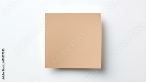 Light Brown square Paper Note on a white Background. Brainstorming Template with Copy Space © drdigitaldesign