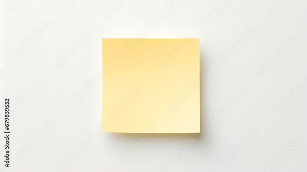 Light Yellow square Paper Note on a white Background. Brainstorming Template with Copy Space Light Yellow square Paper Note on a white Background. Brainstorming Template with Copy Space