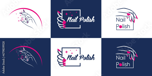 Vector beauty nail logo design vector with unique concept
