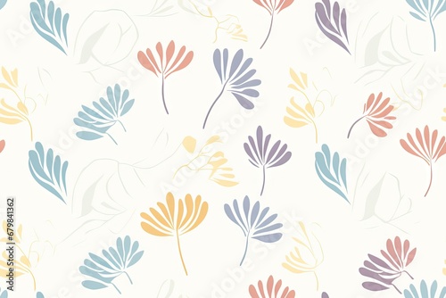 Abstract colorful autumn floral leaf  flowers seamless pattern wallpaper background. Generative AI  AI