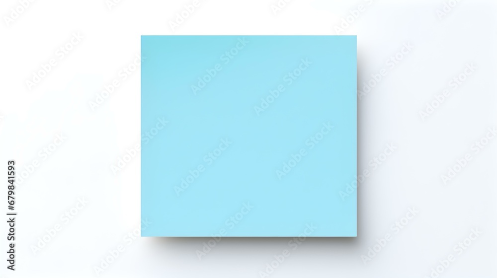 Sky Blue square Paper Note on a white Background. Brainstorming Template with Copy Space