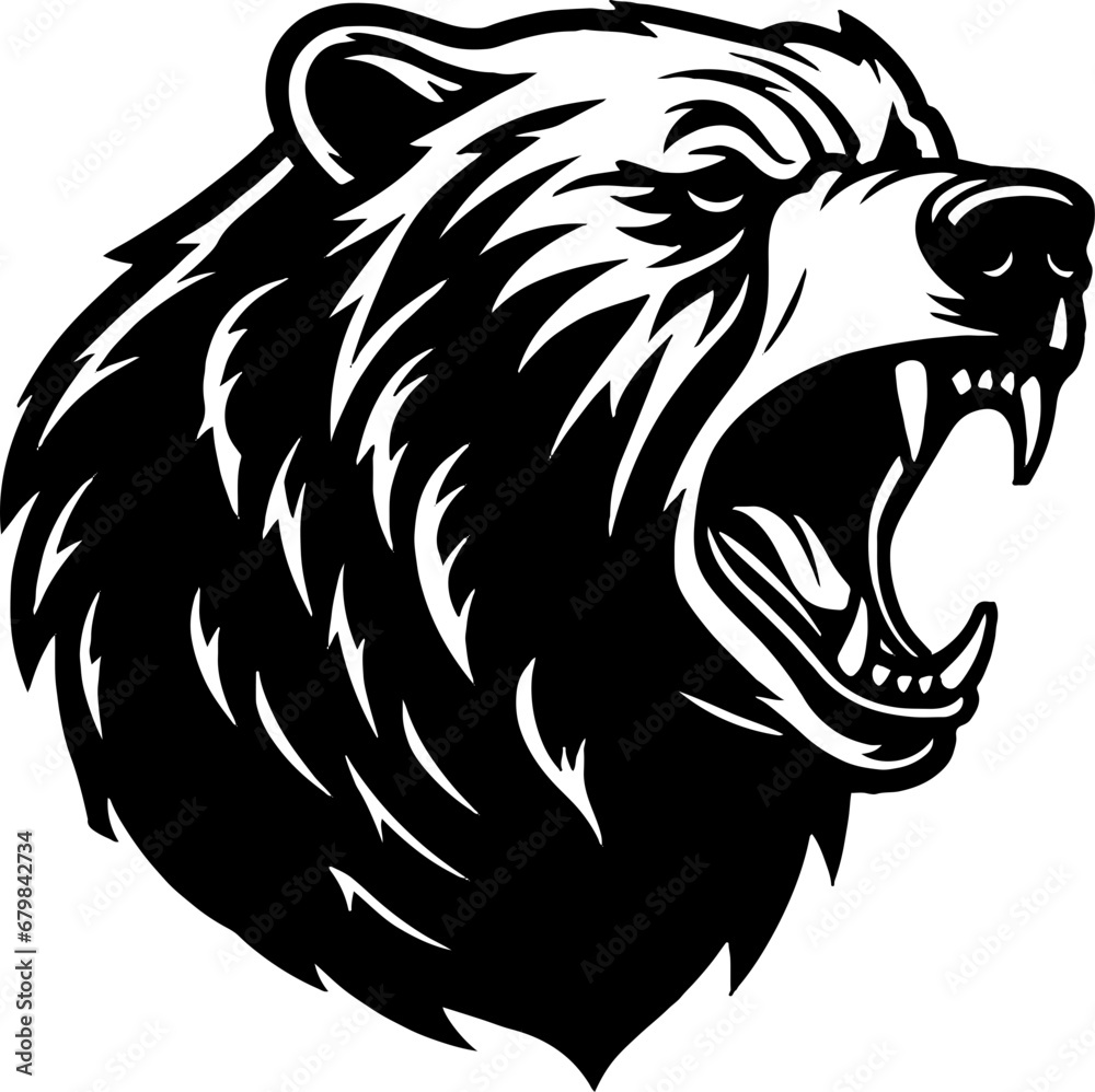 Head of a Bear Illustration