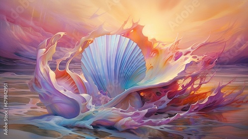 Many beautiful moments oysters under the sea have been captured camera Ai generated art