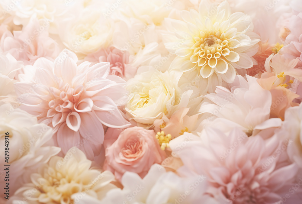 Soft pastel colors flowers banner background Soft pastel colors flowers banner background