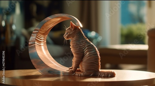 Mobius strip cat grumpy 3d printing model sculptures design image AI generated art