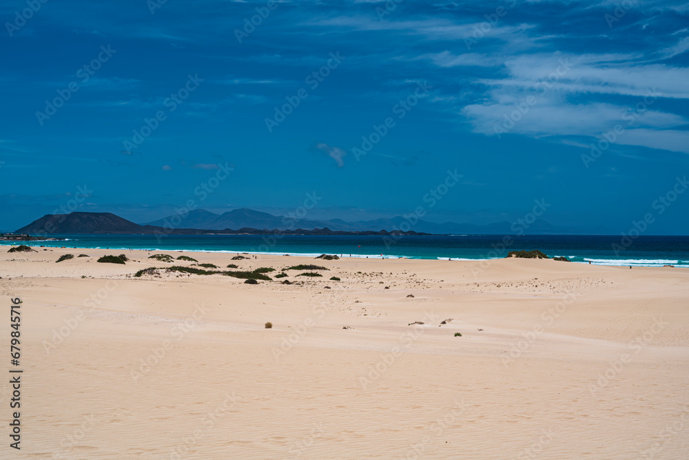 Naklejka premium Views of the beach and dunes of Corralejo. Photography taken in Spain, Canary Islands, Fuerteventura.