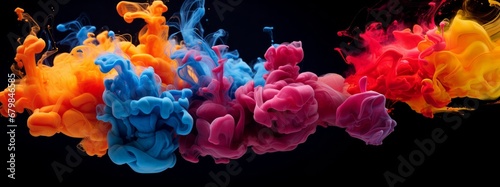 Ink in water liquid splash cloud smoke background new quality universal colorful illustration design