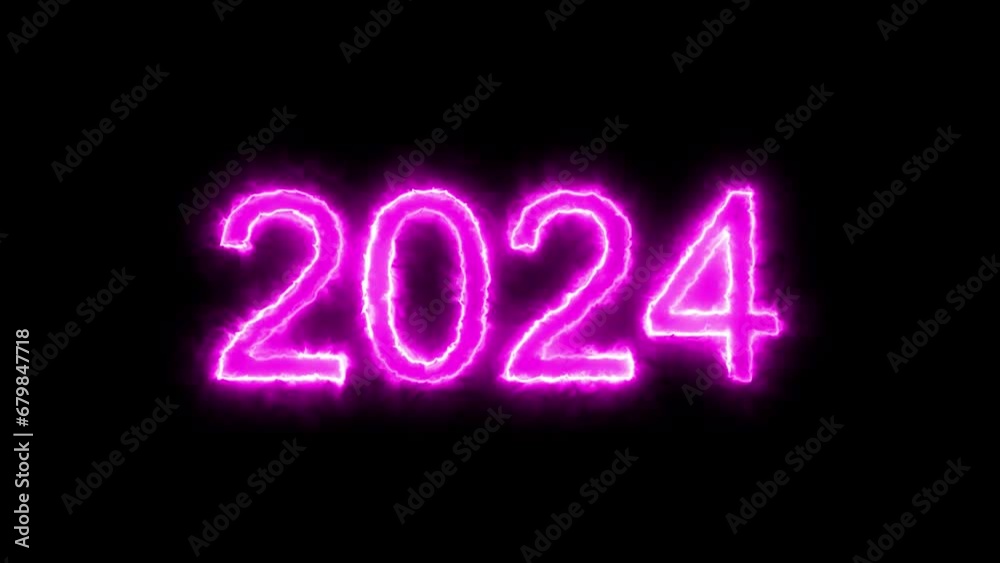 2024 happy new year neon text animation 2024 happy new year neon text animation