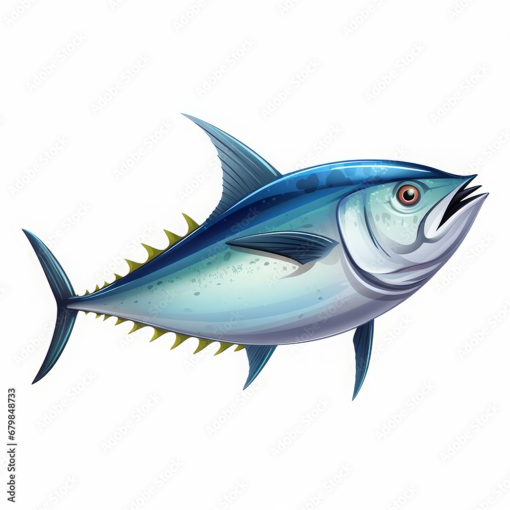 Fototapeta premium tuna fish on a white background isolated.