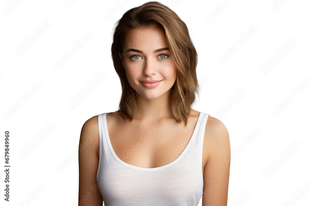 portrait of beautiful natural young woman with healthy skin in white shirt, perfect for facial care skincare and rejuvenation concepts portrait of beautiful natural young woman with healthy skin in white shirt, perfect for facial care skincare and rejuvenation concepts