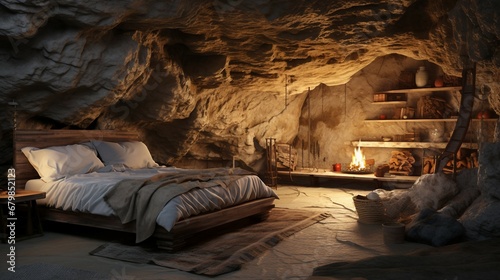 paleolithic interior bedroom cave photo