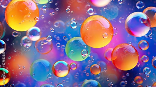 Background with colored transparent balls. Abstract background with transparent spheres.