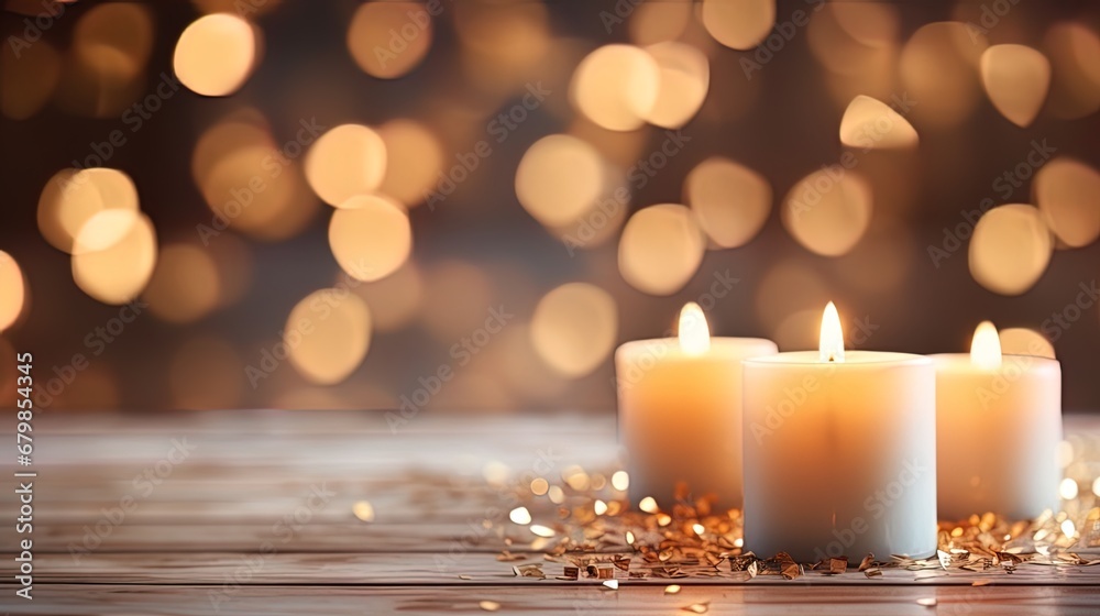 Soft bokeh glows in a romantic candlelight Soft bokeh glows in a romantic candlelight