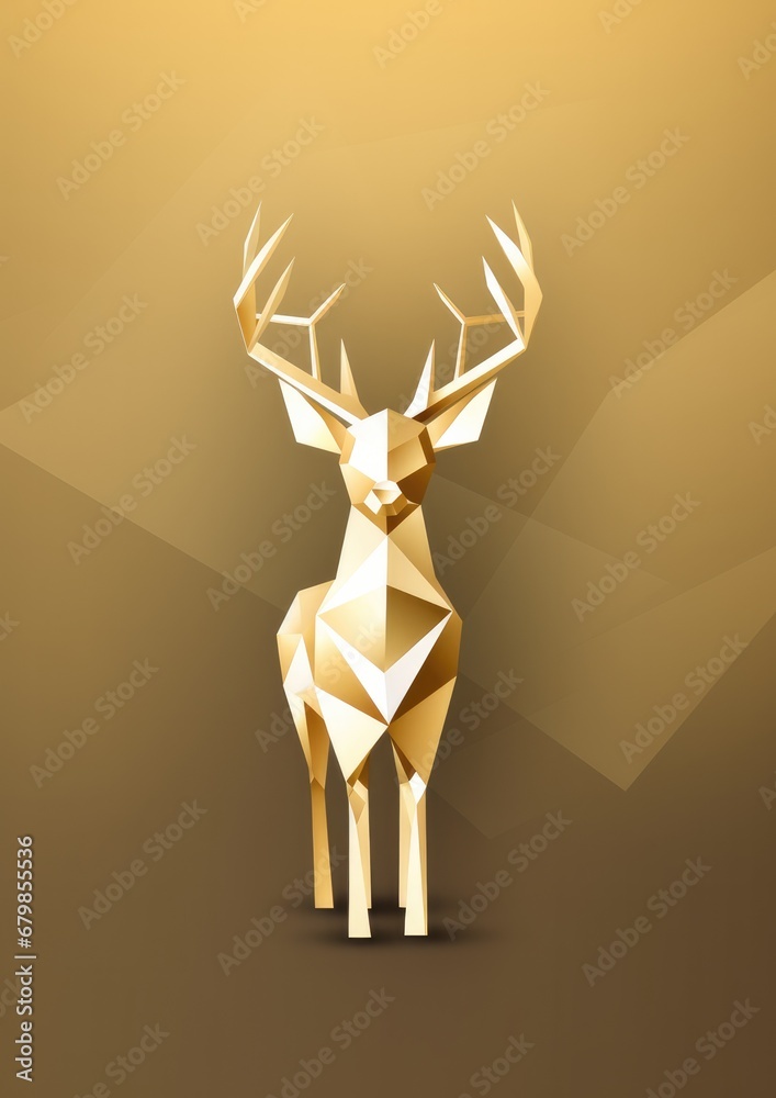Perfect illustration of christmas greeting card with deer, in winter nature. Generative Ai.