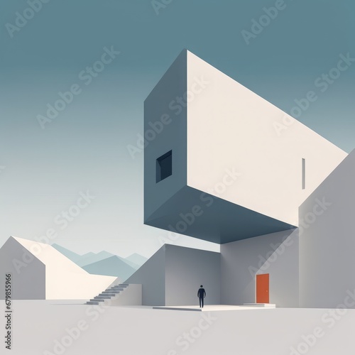 3d illustration. modern architecture, building. architecture, building concept. 3d illustration