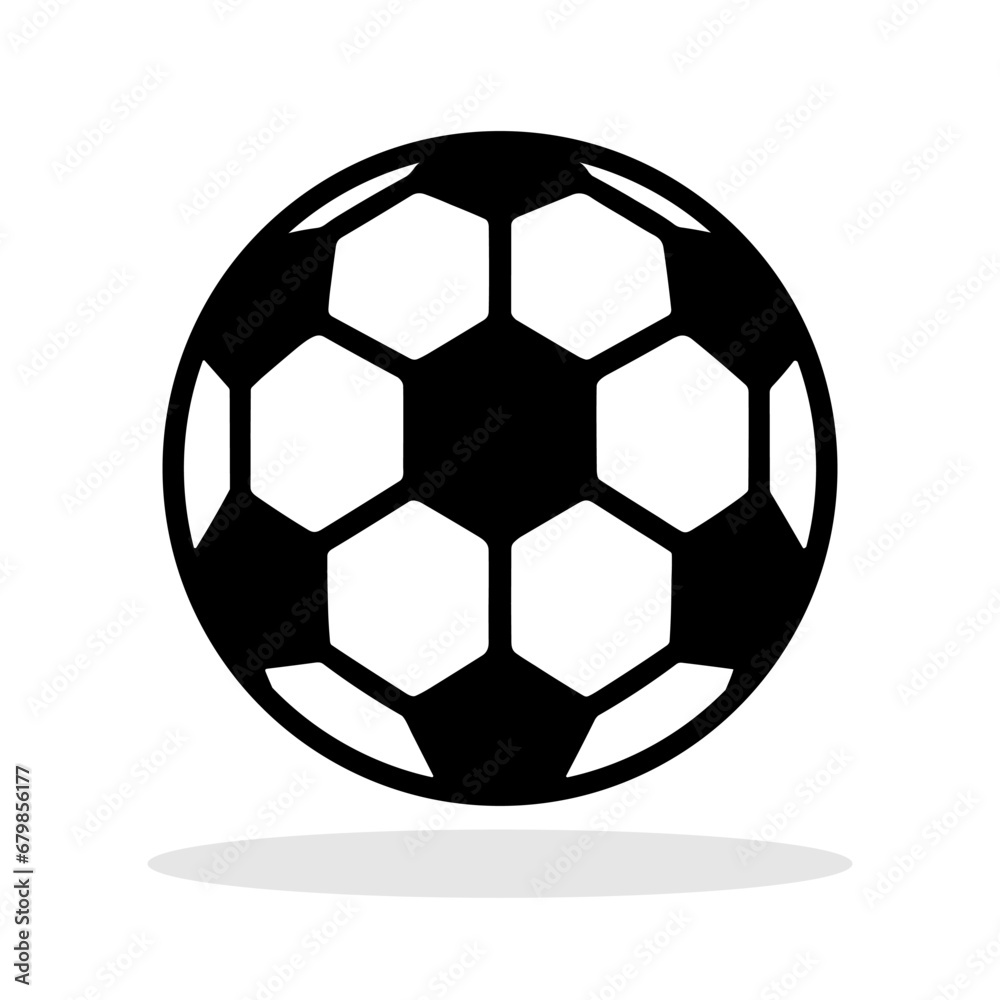 Fototapeta premium Soccer ball icon. Black soccer ball icon in flat style, isolated on a white background.