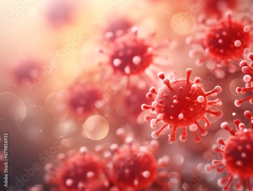 3d illustration of a virus, pathogenic viruses causing infection. Virus abstract background. Generated by AI © D.Myts