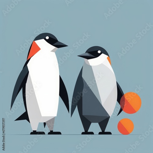 penguin in flat style penguin in flat style vector illustration of cute penguin with a big peng