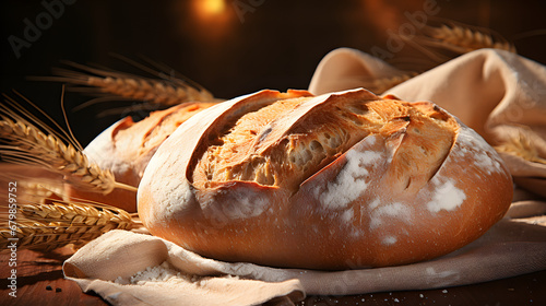 bread background, bakery products. flour products. food.