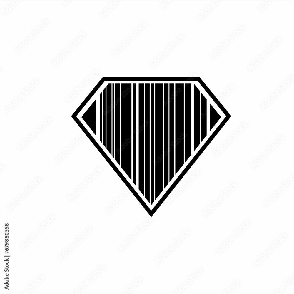 Diamond logo design with bar code concept.