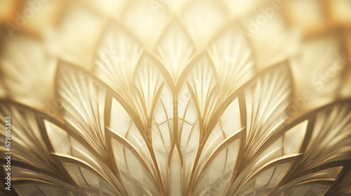 Golden background with a flower design, AI
