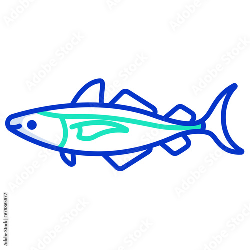 Outline color Pollock Fish icon