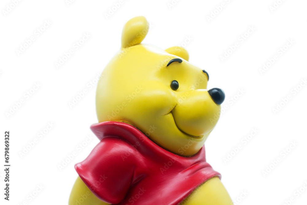 Studio image of Winnie the pooh with a white isolated background. Stock