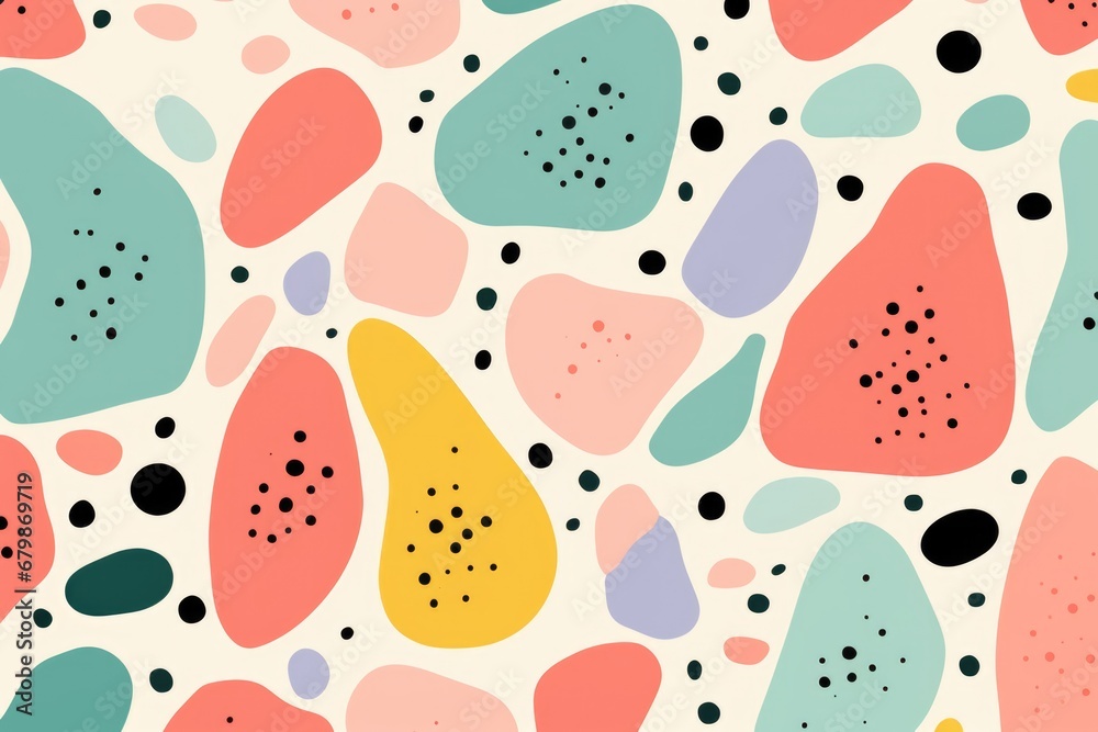 A pattern of circles and dots on a white background. Abstract pattern with dots and organic shapes. A pattern of circles and dots on a white background. Abstract pattern with dots and organic shapes.