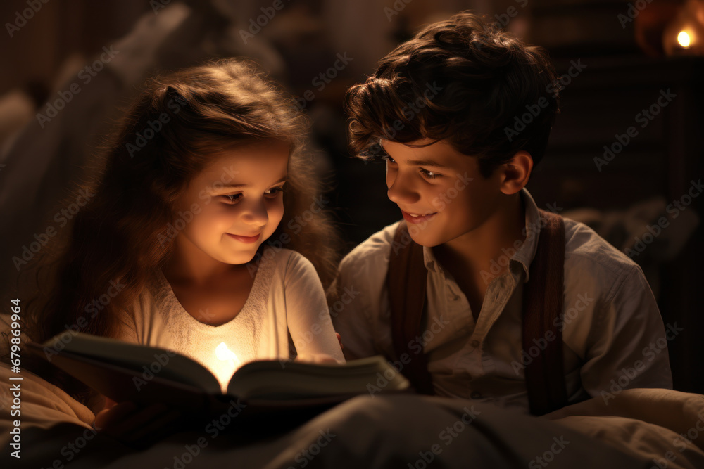 Brother and Sister Bonding Over the Magic of a Shared Story