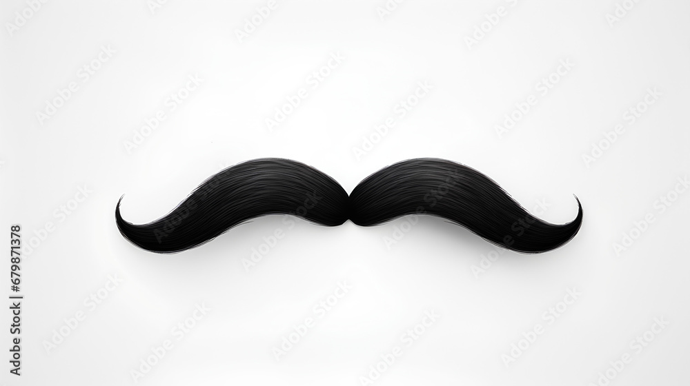 Black Mustache on White Background Graphic Resource Asset Generative AI Black Mustache on White Background Graphic Resource Asset Generative AI