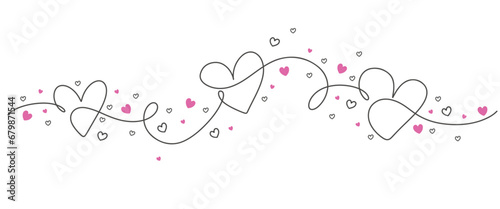 heart line art style vector illustration. Valentine element design