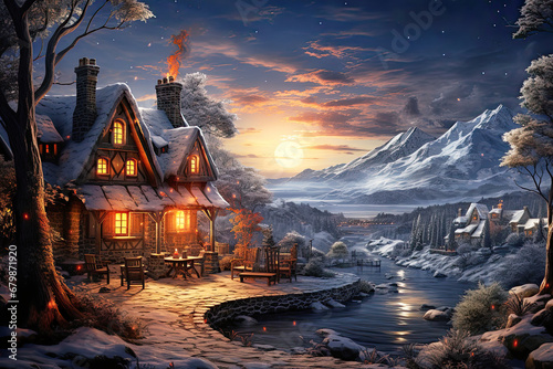 Wonderful Christmas card: traditional, magical, cozy home © Uwe Lietz