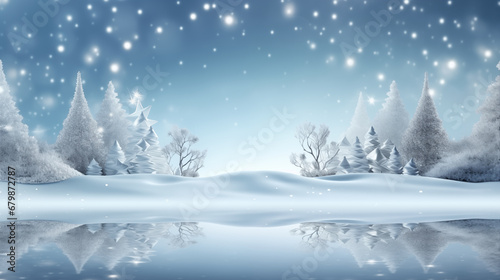 3d render of christmas background with snowflakes and balls © SixthSense