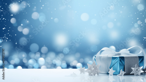 Winter background with snowflakes and bokeh. 3d illustration © SixthSense