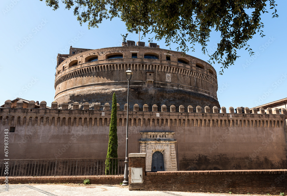 Architectural Landscapes of The Castel Sant’ Angelo in Rome, Lazio Province, Italy.