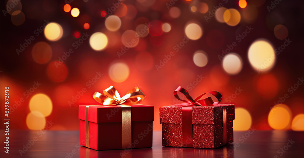 Christmas gift in the evening at home. Created with Generative AI Christmas gift in the evening at home. Created with Generative AI