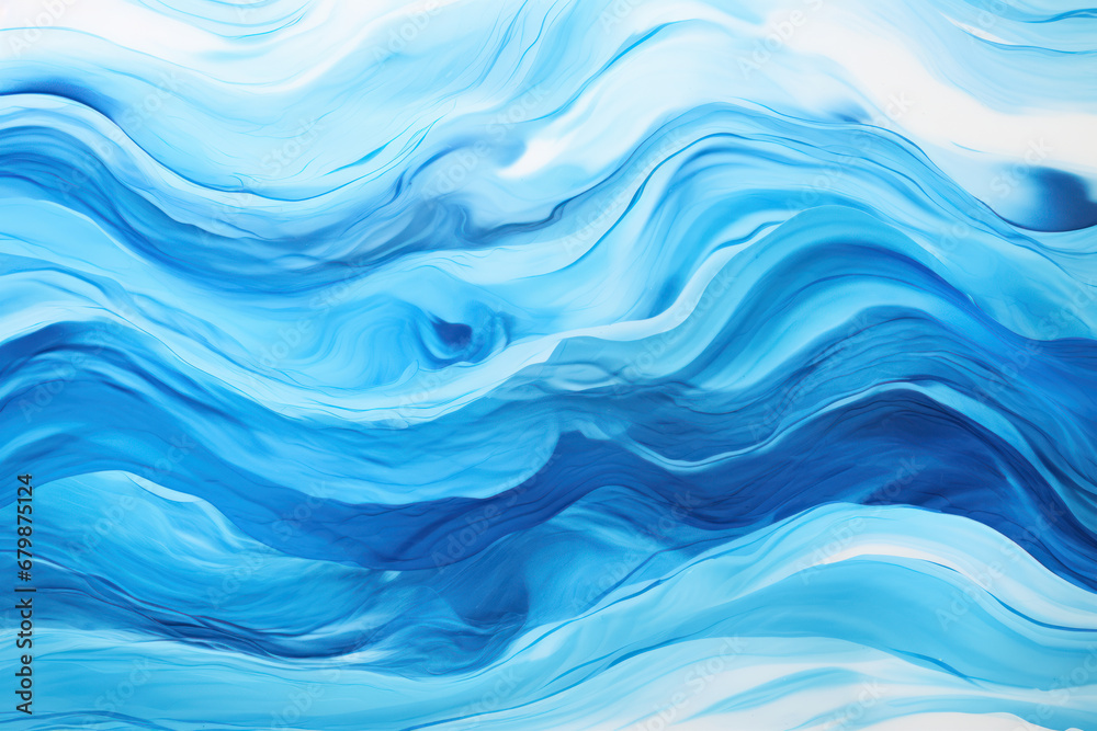 Abstract Watercolor Sea Waves Design