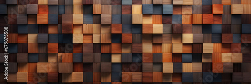 Textured Wooden Block Composition